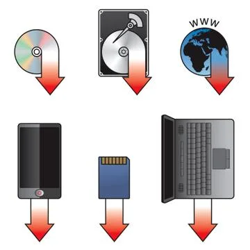 Download icon set Stock Illustration