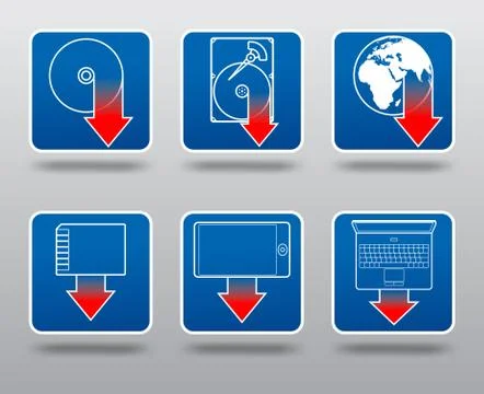 Download icon set Stock Illustration