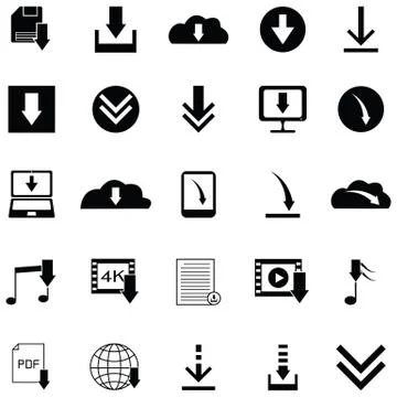 Download icon set Stock Illustration