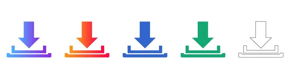 Download Icon Set in Multiple Styles 스톡 일러스트