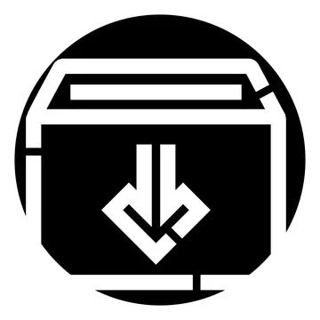 Download icon showing data transfer and storage concept Stockillustratie