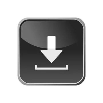 Download icon on a square button Stock Illustration