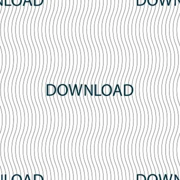 Download icon. Upload button. Load symbol. Seamless pattern with geometric te Illustrazione stock