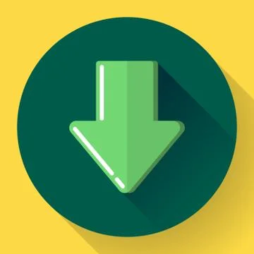 Download icon. Upload button. Load symbol. Flat design style. Vector Stock Illustration