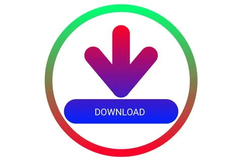 Download Icon Upload Button Load Symbol Colorful Geometric Shapes Gradient Do Stock Illustration