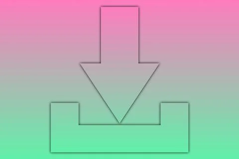 Download Icon Upload Button Load Symbol Colorful Geometric Gradient Colour De Stock Illustration