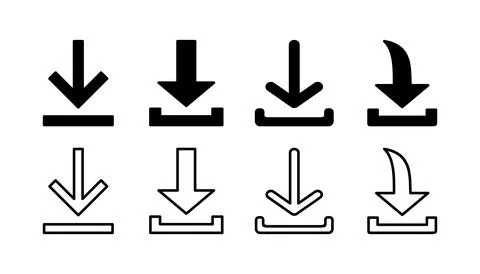 Download icon vector. Downloading vector icon Stock Illustration