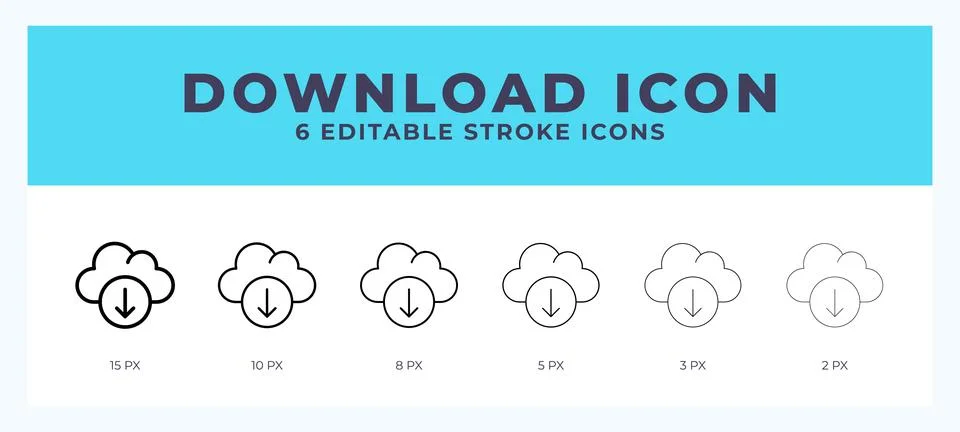 Download icon vector illustration. With editable stroke for web. App and more Stock Illustration