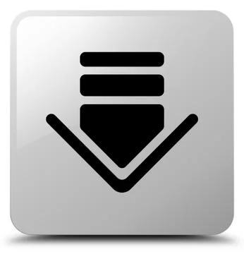 Download icon white square button Stock Illustration
