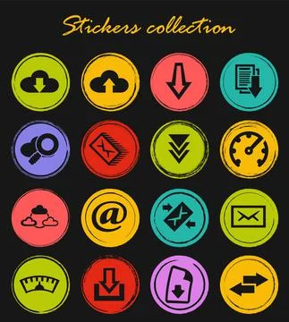 Download icons set Stock Illustration