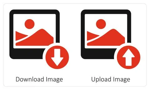 Download Image and Upload Image Stock Illustration