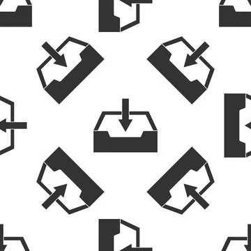 Download inbox icon seamless pattern on white background. Flat design. Vector Stock Illustration