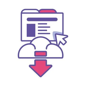 Download information in the cloud in white background 스톡 일러스트