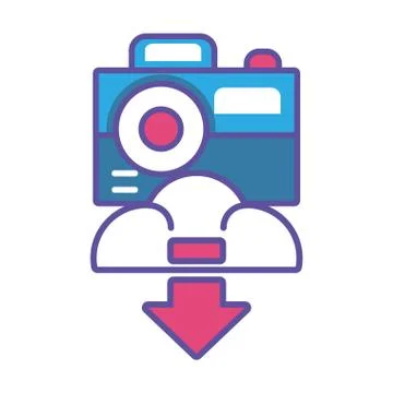 Download information in the cloud in white background 스톡 일러스트