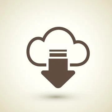 Download from the internet cloud flat icon Illustrazione stock