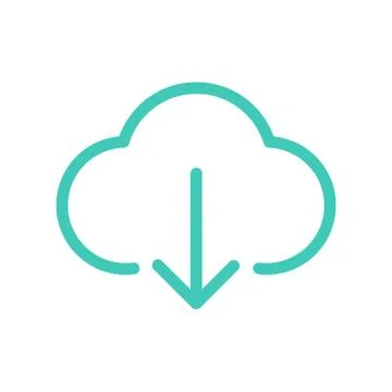 Download from the internet cloud flat line icon infographic illustration temp 스톡 일러스트