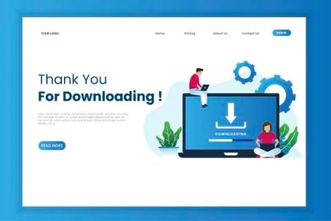 Download landing page template Stock Illustration