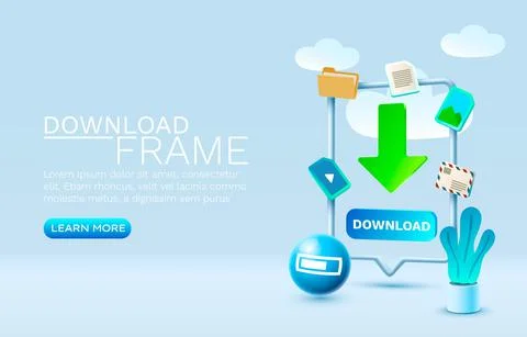 Download message smartphone mobile screen, technology mobile display. Vector Stock Illustration