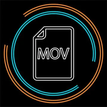 Download MOV document icon - vector file format Stock Illustration