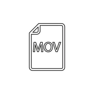 Download MOV document icon - vector file format Stock Illustration