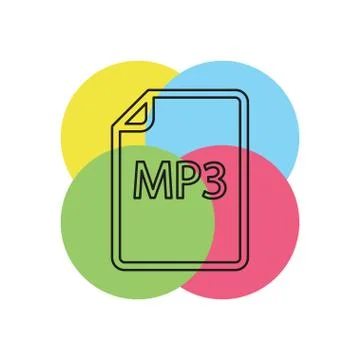 Download MP3 document icon - vector file format 스톡 일러스트