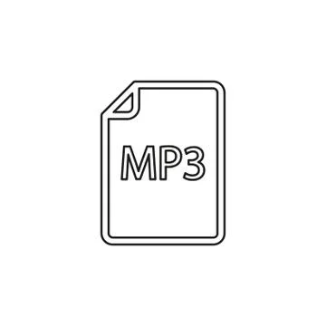 Download MP3 document icon - vector file format Stock Illustration