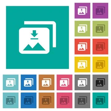 Download multiple images square flat multi colored icons Ilustración de archivo