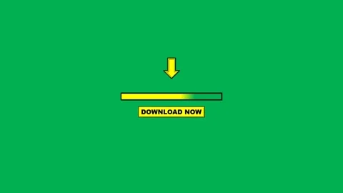 Download Now Button Animation with Progress Bar and Arrow Icon, Green Screen Stock Footage 332164838