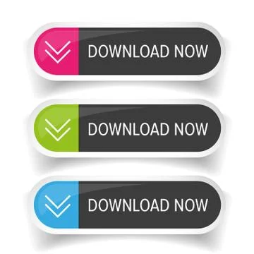 Download Now button set Illustrazione stock