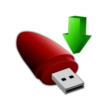 Download or save icon Usb flash drive  Personal computer component Stock Illustration