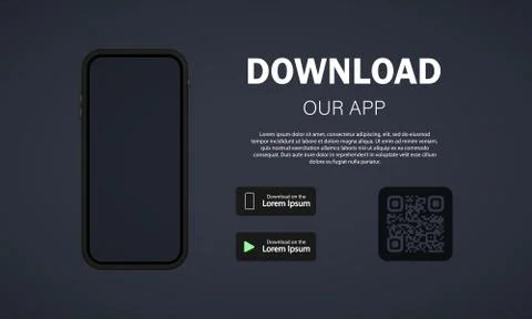 Download our new mobile app illustration. Vector on isolated background. EPS  Stock Illustration