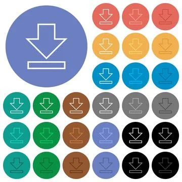Download outline round flat multi colored icons Stock Illustration