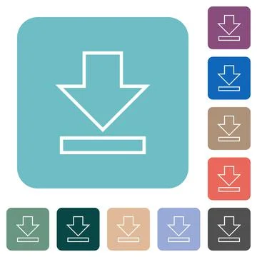 Download outline rounded square flat icons Stock Illustration