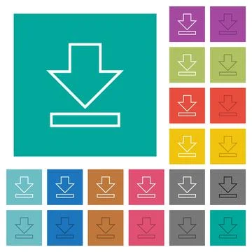 Download outline square flat multi colored icons Stock Illustration