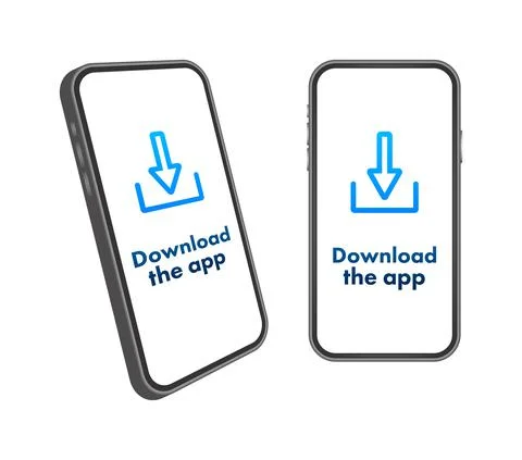 Download page of the mobile app. Empty screen smartphone for you app. Download Stock-Illustration