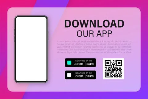 Download pages. Mobile app application. Business concept. Hand touch screen s Stock Illustration