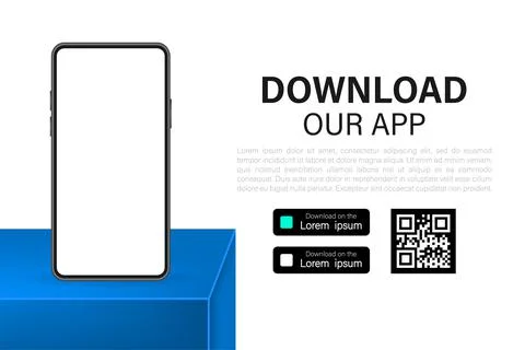 Download pages. Mobile app application. Business concept. Hand touch screen s Stock-Illustration