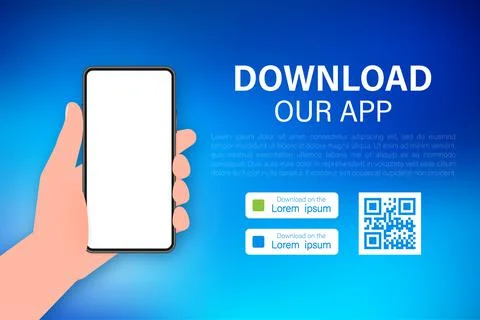 Download pages. Mobile app application. Business concept. Hand touch screen s Illustrazione stock