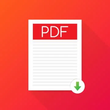 Download PDF button. Downloading document concept. File with PDF label and do Illustrazione stock