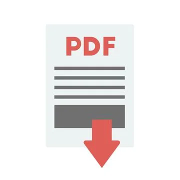 Download pdf file button isolated on white Stock Illustration