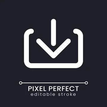 Download pixel perfect white linear ui icon for dark theme イラスト素材