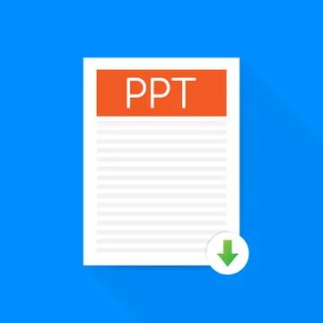 Download PPT button. Downloading document concept. File with PPT label and do Illustrazione stock
