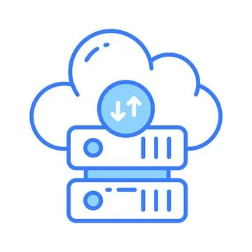 Download this premium icon of cloud data storage, cloud networking technology Stock Illustration
