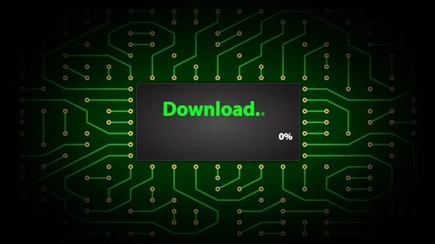 Download Process Animation on Abstract Circuit Board Background Stock Footage 118645011