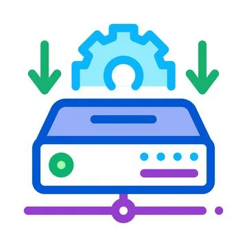 Download process of machine learning color icon vector illustration 스톡 일러스트