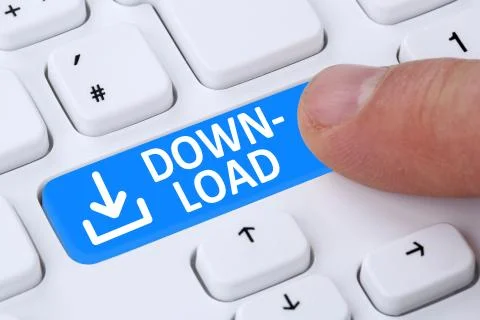 Download program or app push button symbol Stock Illustration