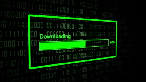 Download With Progress Bar on Abstract Binary Code Background Video stock 119235596