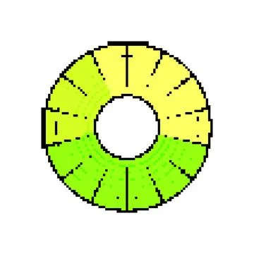 Download progress bar round pixel art vector illustration Stock Illustration