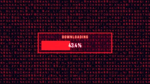 Download progress bar, system hacked, illegal data transfer, computer crime. Vídeo Stock 313486964