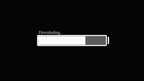 Download Progress Bar with Text and Black Background loading status. Modern.. 库存影片 321589666